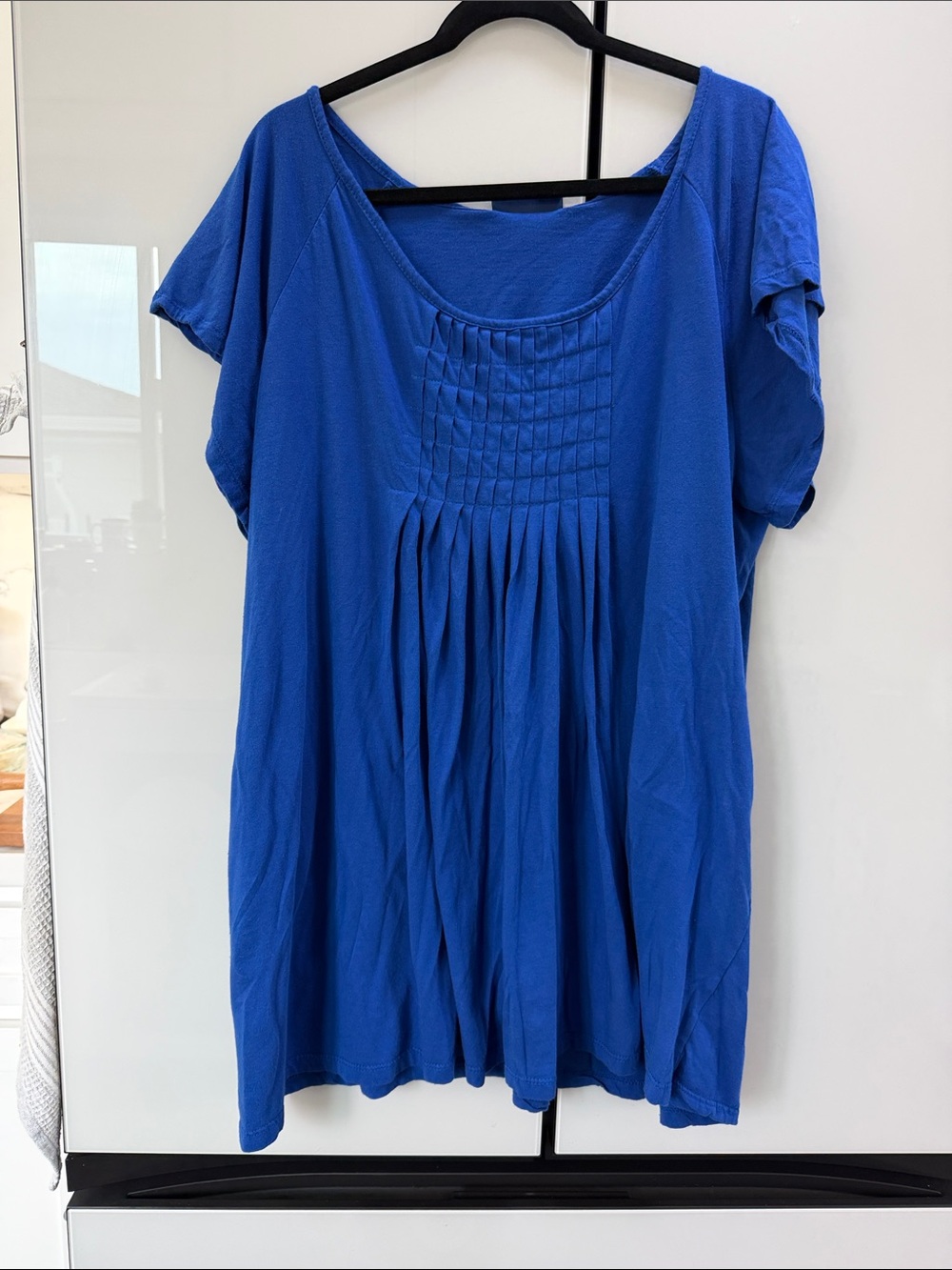 Swimsuits For All Royal Blue Short-Sleeve Pintuck Scoop Neck Tunic